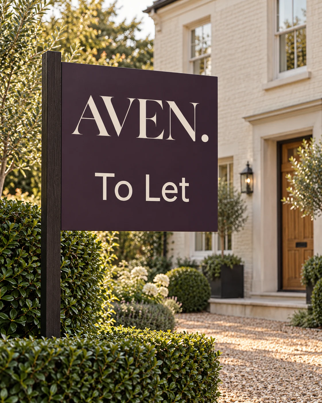 An AVEN. To Let board outside an English townhouse
